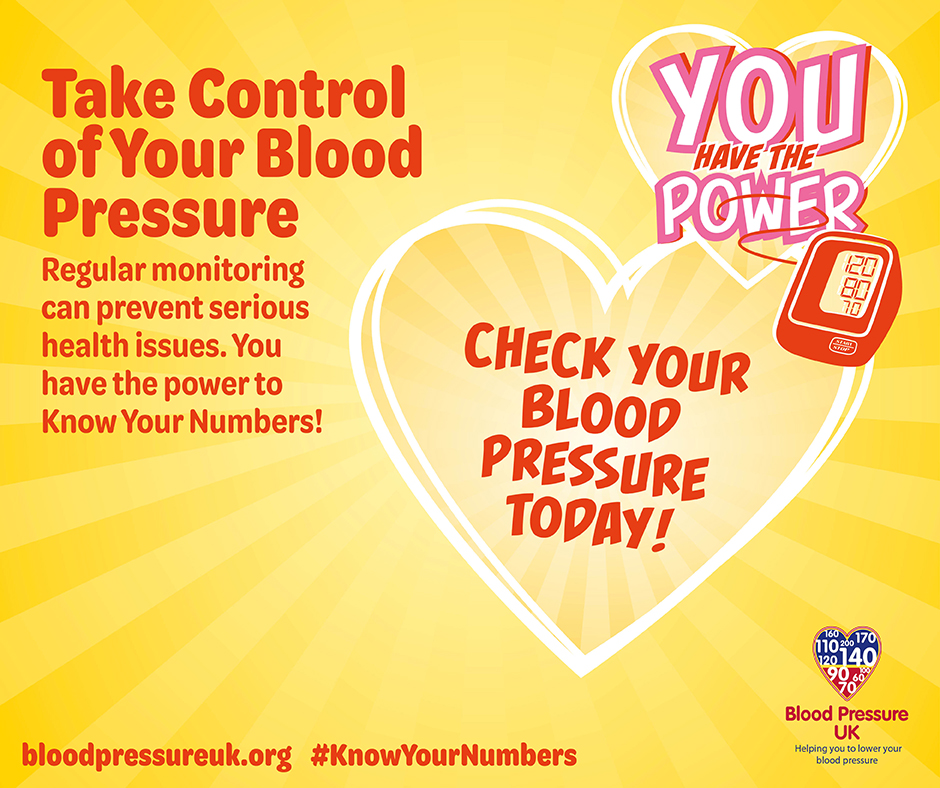 Take Control of Your Blood Pressure Regular monitoring can prevent serious health issues. You have the power to Know Your Numbers! YOU HAVE THE POWER CHECK YOUR BLOOD PRESSURE TODAY!